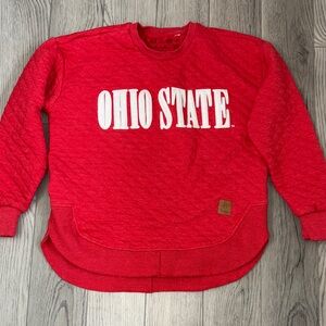 Pressbox Scarlet Ohio State Quilted Sweatshirt